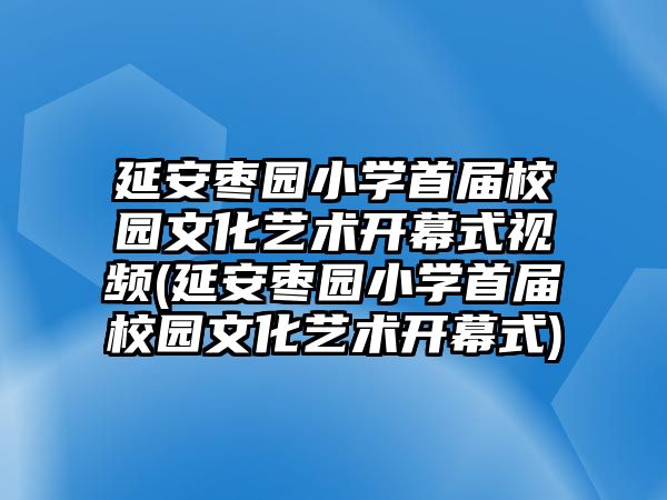 延安棗園小學(xué)首屆校園文化藝術(shù)開幕式視頻(延安棗園小學(xué)首屆校園文化藝術(shù)開幕式)