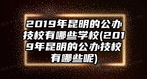 2019年昆明的公辦技校有哪些學校(2019年昆明的公辦技校有哪些呢)