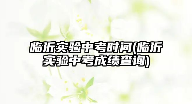 臨沂實驗中考時間(臨沂實驗中考成績查詢)