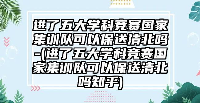 進(jìn)了五大學(xué)科競賽國家集訓(xùn)隊(duì)可以保送清北嗎-(進(jìn)了五大學(xué)科競賽國家集訓(xùn)隊(duì)可以保送清北嗎知乎)