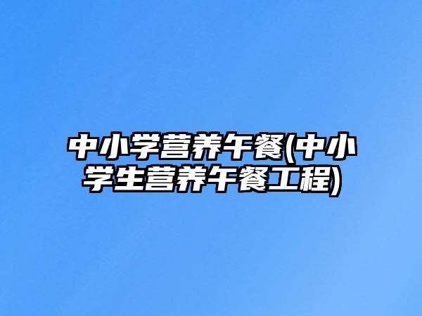 中小學(xué)營(yíng)養(yǎng)午餐(中小學(xué)生營(yíng)養(yǎng)午餐工程)