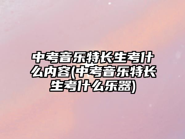 中考音樂特長生考什么內(nèi)容(中考音樂特長生考什么樂器)