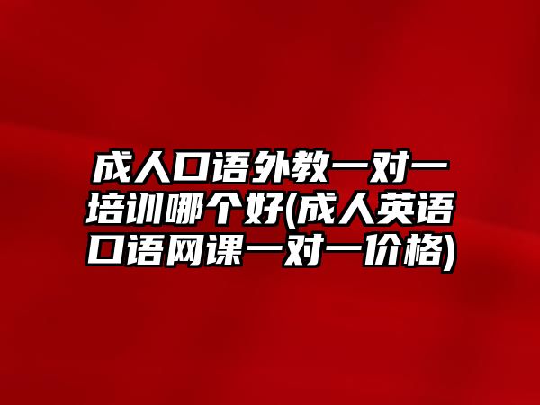 成人口語(yǔ)外教一對(duì)一培訓(xùn)哪個(gè)好(成人英語(yǔ)口語(yǔ)網(wǎng)課一對(duì)一價(jià)格)