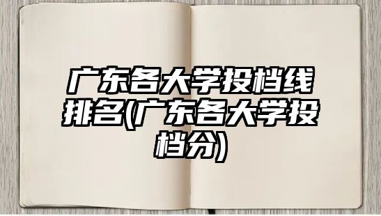 廣東各大學投檔線排名(廣東各大學投檔分)