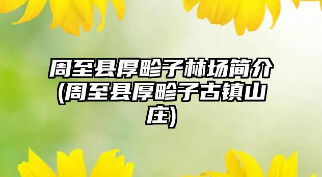 周至縣厚畛子林場(chǎng)簡(jiǎn)介(周至縣厚畛子古鎮(zhèn)山莊)