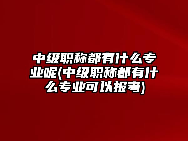 中級職稱都有什么專業(yè)呢(中級職稱都有什么專業(yè)可以報(bào)考)