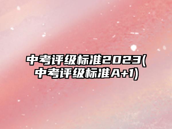 中考評級標準2023(中考評級標準A+1)