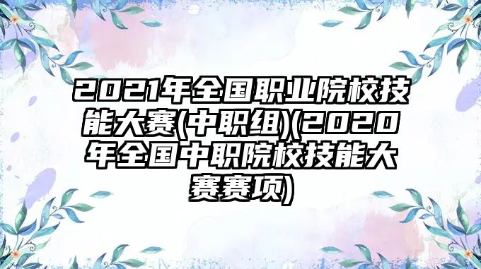 2021年全國職業(yè)院校技能大賽(中職組)(2020年全國中職院校技能大賽賽項)