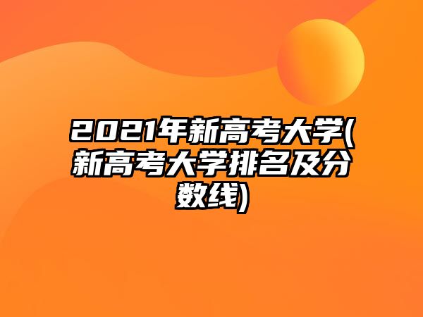 2021年新高考大學(xué)(新高考大學(xué)排名及分?jǐn)?shù)線)