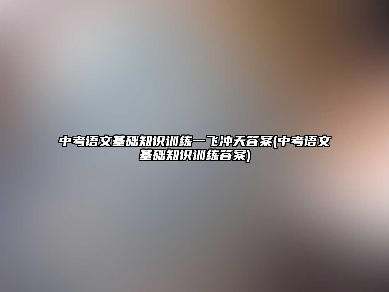 中考語文基礎知識訓練一飛沖天答案(中考語文基礎知識訓練答案)