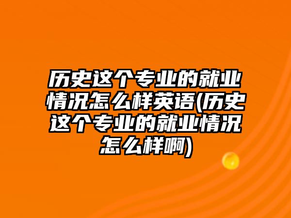 歷史這個專業(yè)的就業(yè)情況怎么樣英語(歷史這個專業(yè)的就業(yè)情況怎么樣啊)