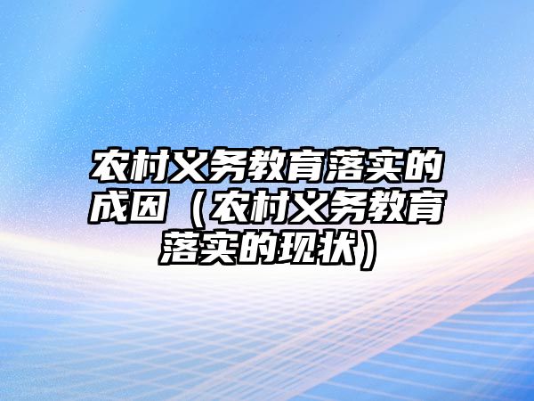 農(nóng)村義務教育落實的成因（農(nóng)村義務教育落實的現(xiàn)狀）