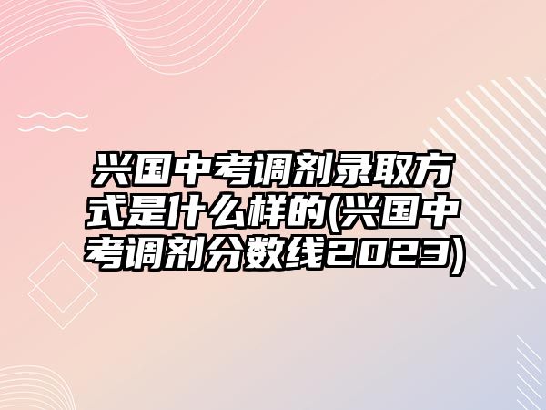 興國中考調劑錄取方式是什么樣的(興國中考調劑分數線2023)