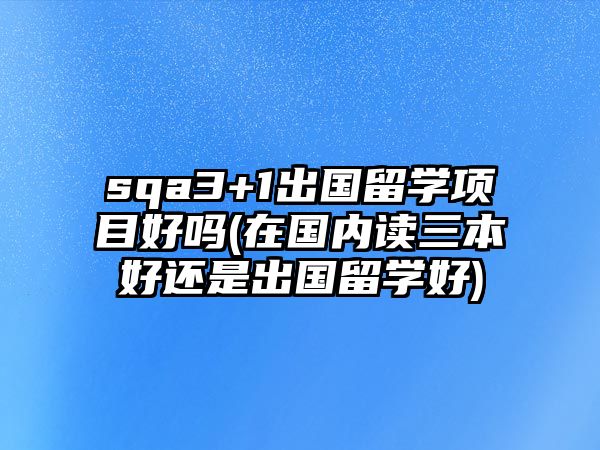 sqa3+1出國留學(xué)項(xiàng)目好嗎(在國內(nèi)讀三本好還是出國留學(xué)好)