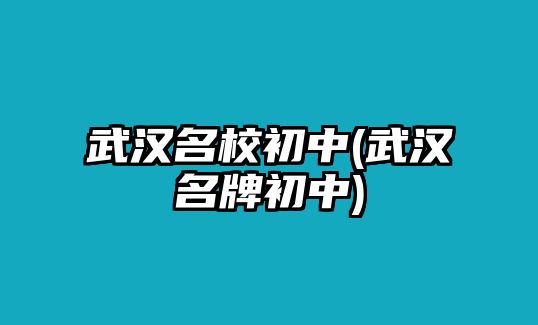 武漢名校初中(武漢名牌初中)