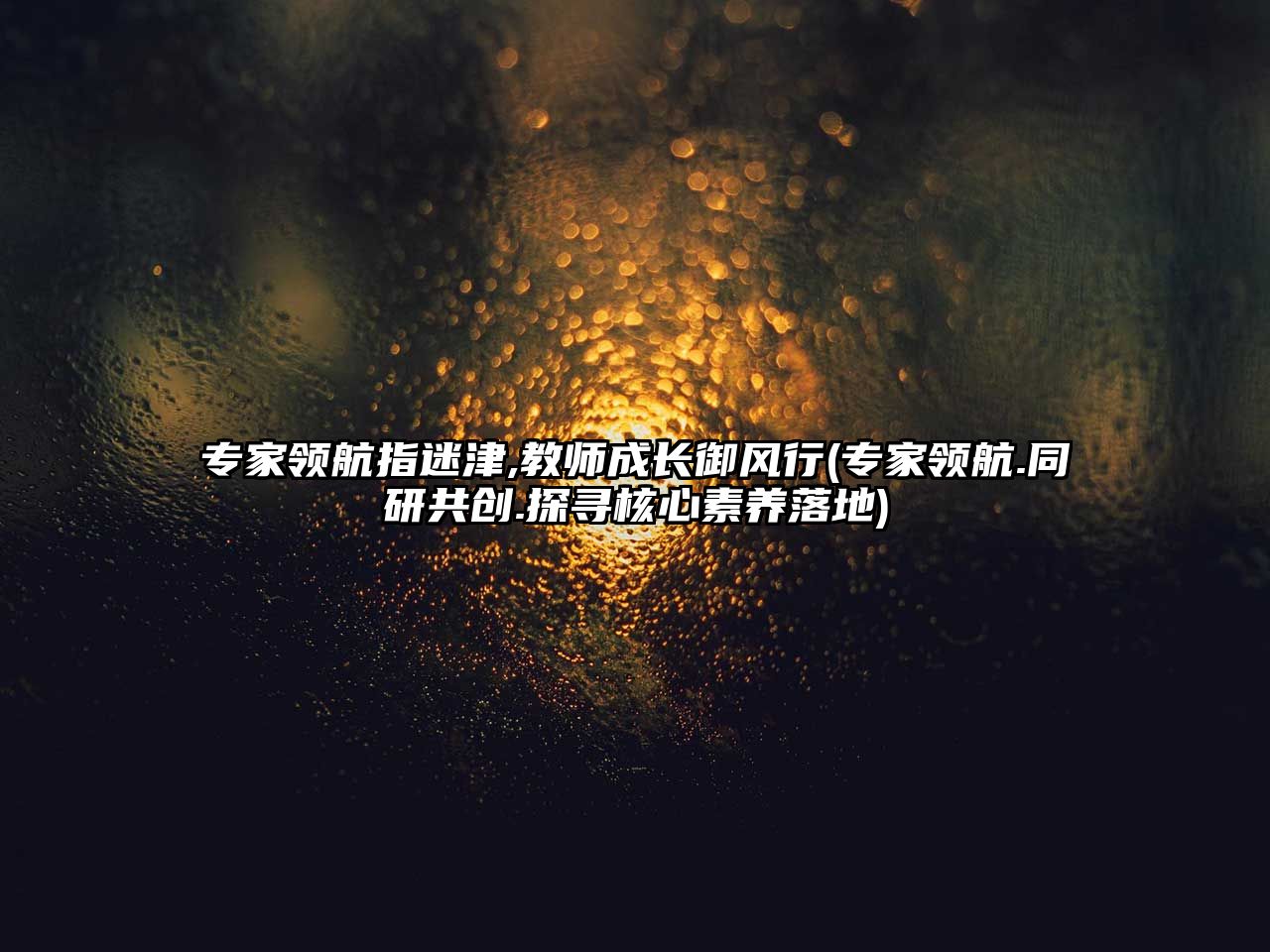 專家領(lǐng)航指迷津,教師成長御風行(專家領(lǐng)航.同研共創(chuàng).探尋核心素養(yǎng)落地)