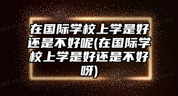 在國際學(xué)校上學(xué)是好還是不好呢(在國際學(xué)校上學(xué)是好還是不好呀)