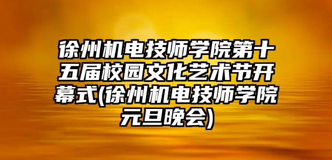 徐州機電技師學院第十五屆校園文化藝術節(jié)開幕式(徐州機電技師學院元旦晚會)