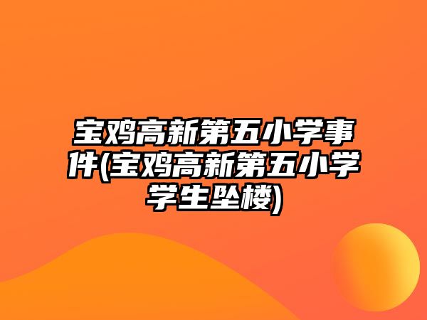 寶雞高新第五小學事件(寶雞高新第五小學學生墜樓)