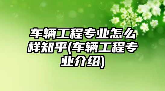 車輛工程專業(yè)怎么樣知乎(車輛工程專業(yè)介紹)