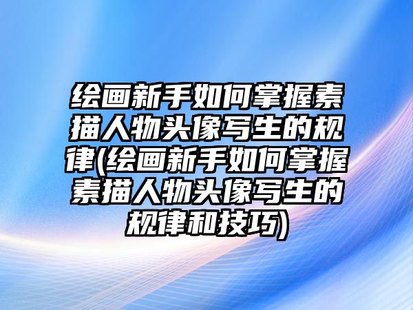 繪畫(huà)新手如何掌握素描人物頭像寫(xiě)生的規(guī)律(繪畫(huà)新手如何掌握素描人物頭像寫(xiě)生的規(guī)律和技巧)