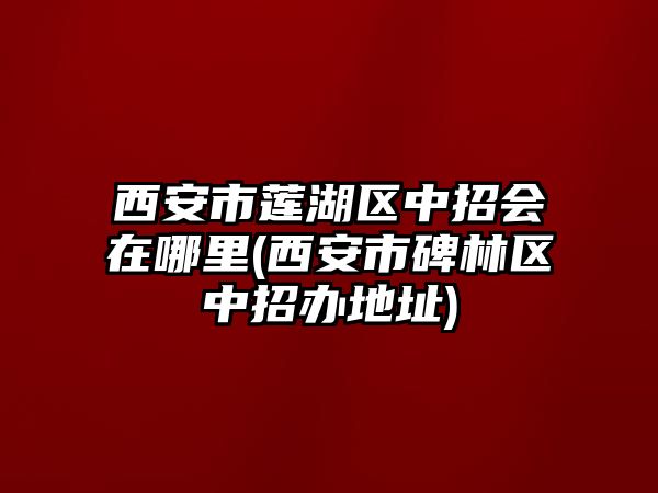 西安市蓮湖區(qū)中招會(huì)在哪里(西安市碑林區(qū)中招辦地址)