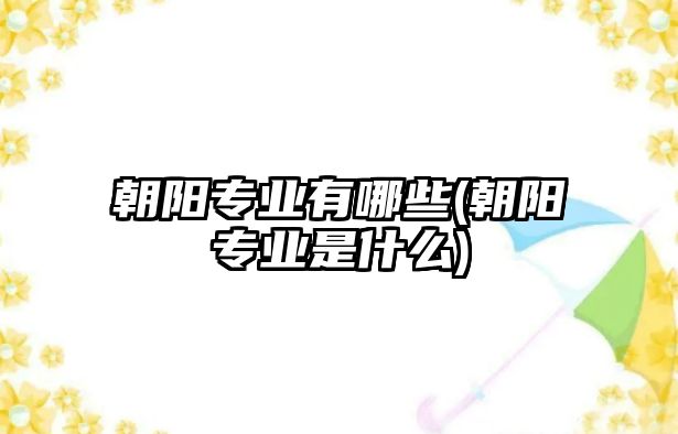 朝陽專業(yè)有哪些(朝陽專業(yè)是什么)