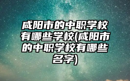 咸陽市的中職學校有哪些學校(咸陽市的中職學校有哪些名字)