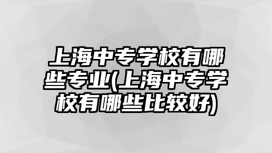 上海中專學校有哪些專業(yè)(上海中專學校有哪些比較好)