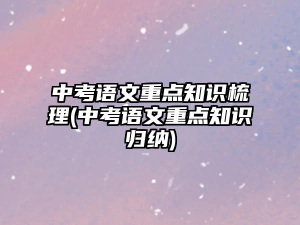 中考語文重點(diǎn)知識梳理(中考語文重點(diǎn)知識歸納)