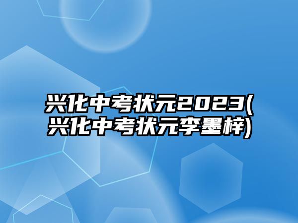 興化中考狀元2023(興化中考狀元李墨梓)