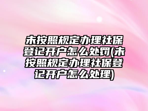 未按照規(guī)定辦理社保登記開戶怎么處罰(未按照規(guī)定辦理社保登記開戶怎么處理)