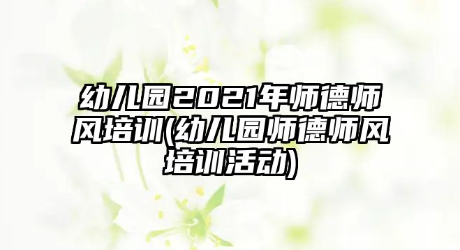 幼兒園2021年師德師風(fēng)培訓(xùn)(幼兒園師德師風(fēng)培訓(xùn)活動(dòng))