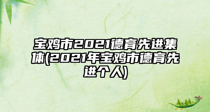 寶雞市2021德育先進(jìn)集體(2021年寶雞市德育先進(jìn)個人)