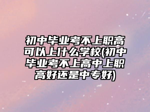 初中畢業(yè)考不上職高可以上什么學校(初中畢業(yè)考不上高中上職高好還是中專好)