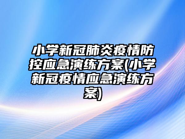 小學新冠肺炎疫情防控應急演練方案(小學新冠疫情應急演練方案)