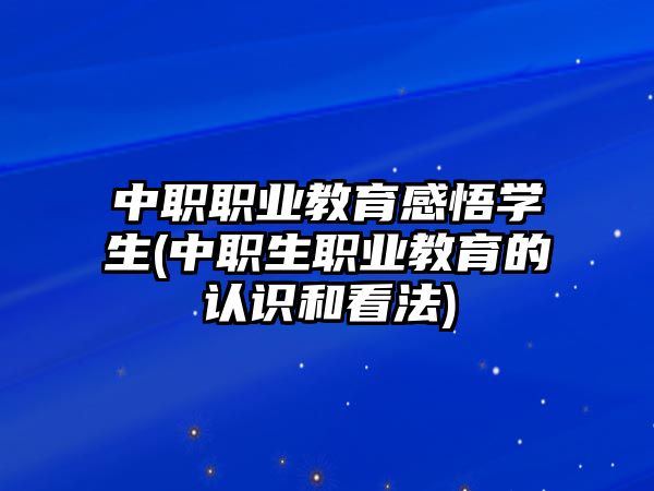 中職職業(yè)教育感悟?qū)W生(中職生職業(yè)教育的認識和看法)