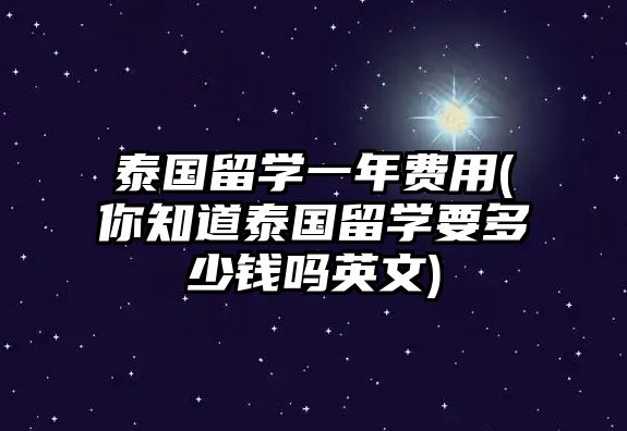 泰國留學(xué)一年費用(你知道泰國留學(xué)要多少錢嗎英文)