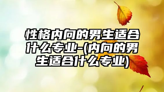 性格內(nèi)向的男生適合什么專業(yè)-(內(nèi)向的男生適合什么專業(yè))