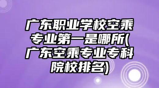 廣東職業(yè)學(xué)?？粘藢I(yè)第一是哪所(廣東空乘專業(yè)?？圃盒Ｅ琶?