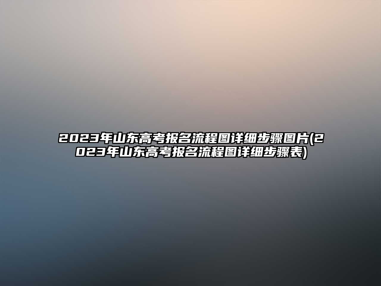 2023年山東高考報(bào)名流程圖詳細(xì)步驟圖片(2023年山東高考報(bào)名流程圖詳細(xì)步驟表)