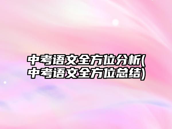 中考語文全方位分析(中考語文全方位總結(jié))