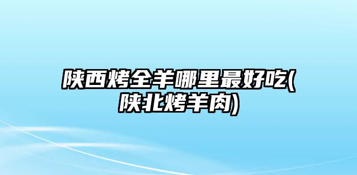 陜西烤全羊哪里最好吃(陜北烤羊肉)