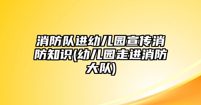 消防隊進幼兒園宣傳消防知識(幼兒園走進消防大隊)