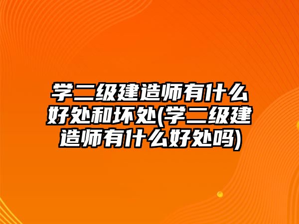 學(xué)二級(jí)建造師有什么好處和壞處(學(xué)二級(jí)建造師有什么好處嗎)