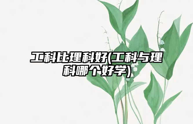 工科比理科好(工科與理科哪個好學(xué))