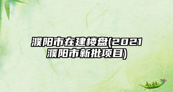 濮陽市在建樓盤(2021濮陽市新批項目)