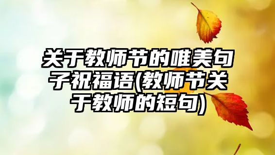 關于教師節(jié)的唯美句子祝福語(教師節(jié)關于教師的短句)