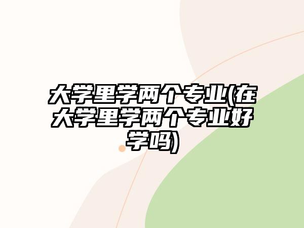 大學(xué)里學(xué)兩個(gè)專業(yè)(在大學(xué)里學(xué)兩個(gè)專業(yè)好學(xué)嗎)