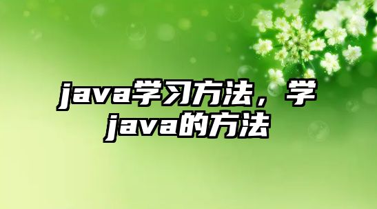 java學(xué)習(xí)方法，學(xué)java的方法